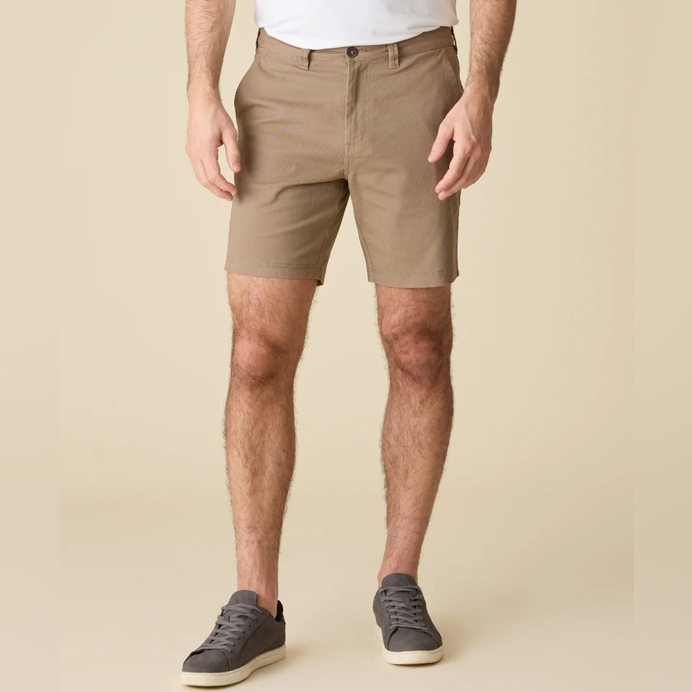 Classic Tan Flat Front Men's Shorts